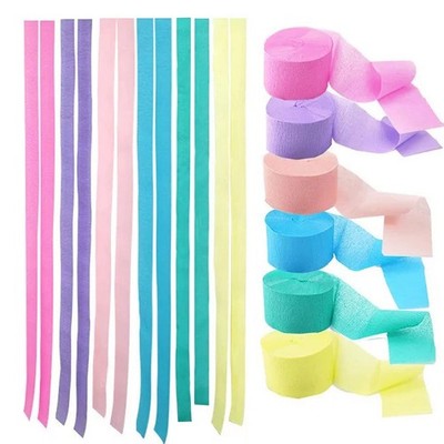 6 Rolls Macaron Krepppapier Bunt,Regenbogen Kreppbänder Easter Papier Party D...