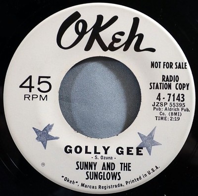 HEAR IT 60's Doo-Wop Promo 45 rpm record Sunny & Sunglows ''Golly Gee'' from 1961