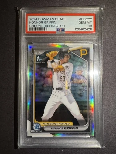 Konnor Griffin 2024 Bowman Draft #BDC-22 Refractor Chrome 1st RC PSA 10