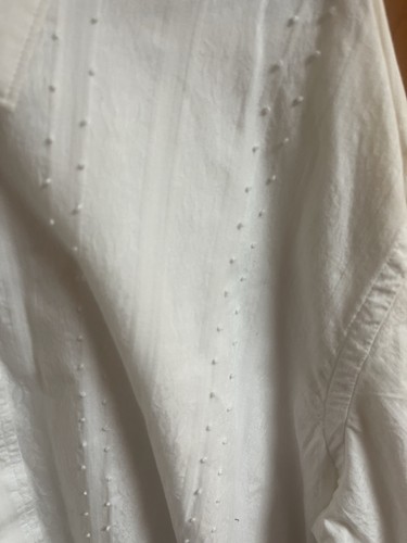 Synergy Men’s 2XL White Textured Stripes French Knots Design Long Sleeve Shirt - Picture 2 of 6