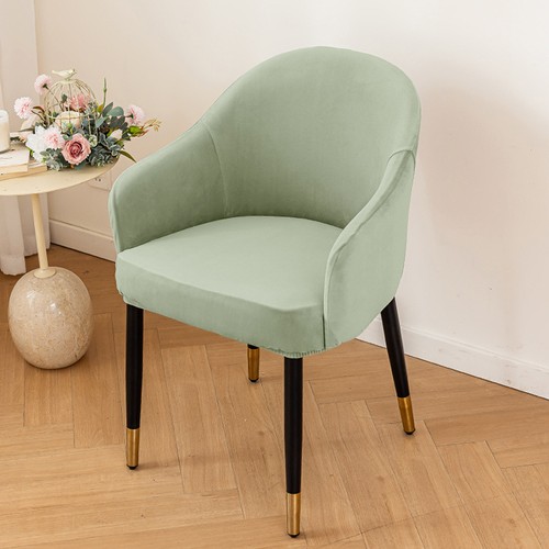 Elastic Soft Velvet Fabric Chair Cover Armrest Seat Cover Dustproof Dining Chair - Picture 13 of 23