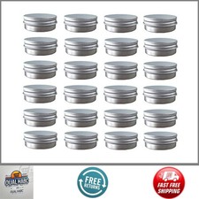 24 Pack Aluminum Tin Jars 0.5 Oz Metal Cosmetic Sample Containers Screw Cap Lid