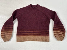 Smartwool Cozy Lodge Sweater Ombre Women Small Red Striped