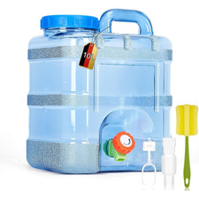 Wasserkanister RUYI 10L mit Hahn Schraubdeckel Tragbar Transparent Blau BPA-frei