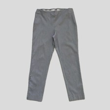 Chicos So Slimming Blue White Striped Stretch Cropped Ankle Pants Womens M 10