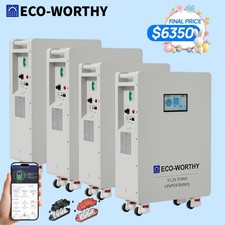 ECO-WORTHY 64.3kWh 4Pack 48V 314AH LiFePO4 Battery Vertical Standing Backup