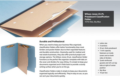 Acco Brands Acc-15024 Classification Folder - Letter 8.5'' X 11'' 1