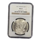 FROSTY 1921 P Morgan Silver Dollar Us Coin NGC Certified Ms64 BU Uncirculated