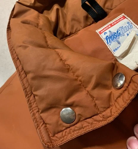 Vintage Frostline Kit Mens Large Burnt Orange Nylon Puffer Down Vest Rancher image 16