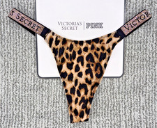 Sexy Tanga Victoria's Secret Nuevo con Etiquetas Mediana Estampado Leopardo Hechizo Brillo Correa Panty
