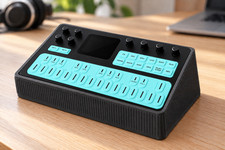 M-Vave FM-1 Synth Case Stand 2-in-1 3D Printed Cover Cable Pocket Black/White