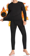Thermal Underwear Set Men Fleece Lined Long Johns Cold Weather Base Layer