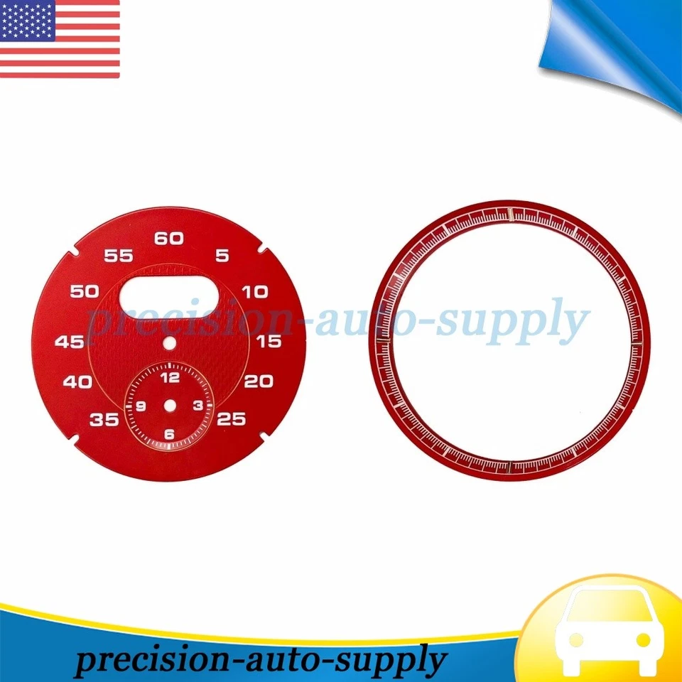 Red Dial Clock Gauge Chrono For Porsche Cayman 911 Macan Cayenne Boxster Panamer Foto 4 de 4