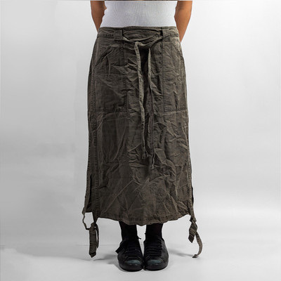 Annette Gortz Asymmetric Distressed Faded Laces Pockets ALine Green Skirt S-M/38