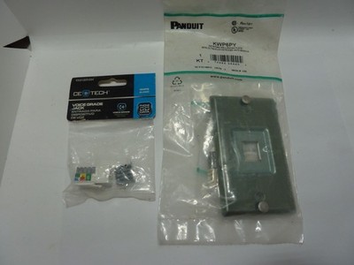 Panduit KWP6PY Keystone Wall/Phone Plate TX6 + Keystone Jack Module +VOICE GRADE