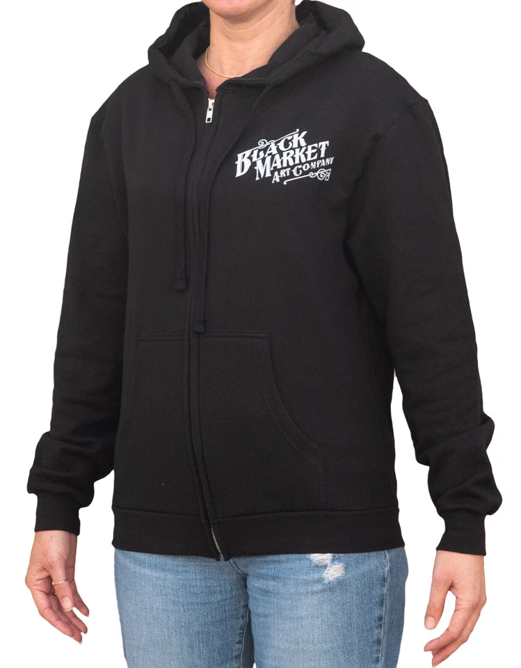 Black Market Art Lil Payasa Zip Hoodie Tattoo Clown S-M-L-XL-XXL Hello Kitty NWT - Image 2 of 4