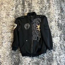 Men’s Blac Label Y2K AOP Full Zip-Up Long Sleeve Knight 1826 Patches Embroidered