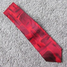 NEW UNWORN VTG MEN SILK TIE ITALY 4" J. GARCIA RED ABSTRACT 1990s STYLE