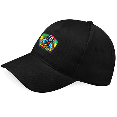 BOB MARLEY One Love JAMAICA COLOURS Schwarze Baseball Cap Baseballcap- K274 -SW