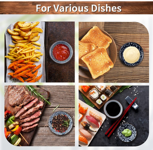 Dipping Bowls, Soy Sauce Dish Ceramic, 3 OZ Small Serving Bowls for Side Dishes - Picture 7 of 12