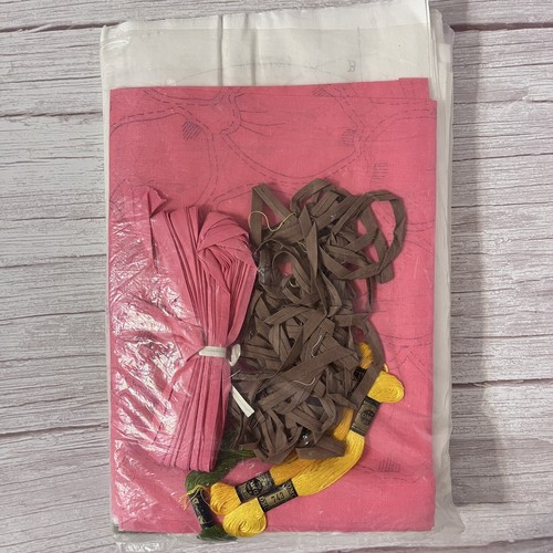 Vtg Bucilla Dogwood Blossoms Applique Quilt Kit Stamped 84" X 100" #1587 STARTED - Bild 5 von 23
