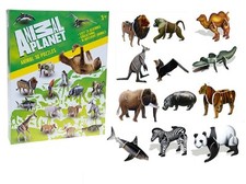 ANIMAL PLANET 3D PUZZLE SET Construction Assembly Kit Craft Zoo Animals Gift Box