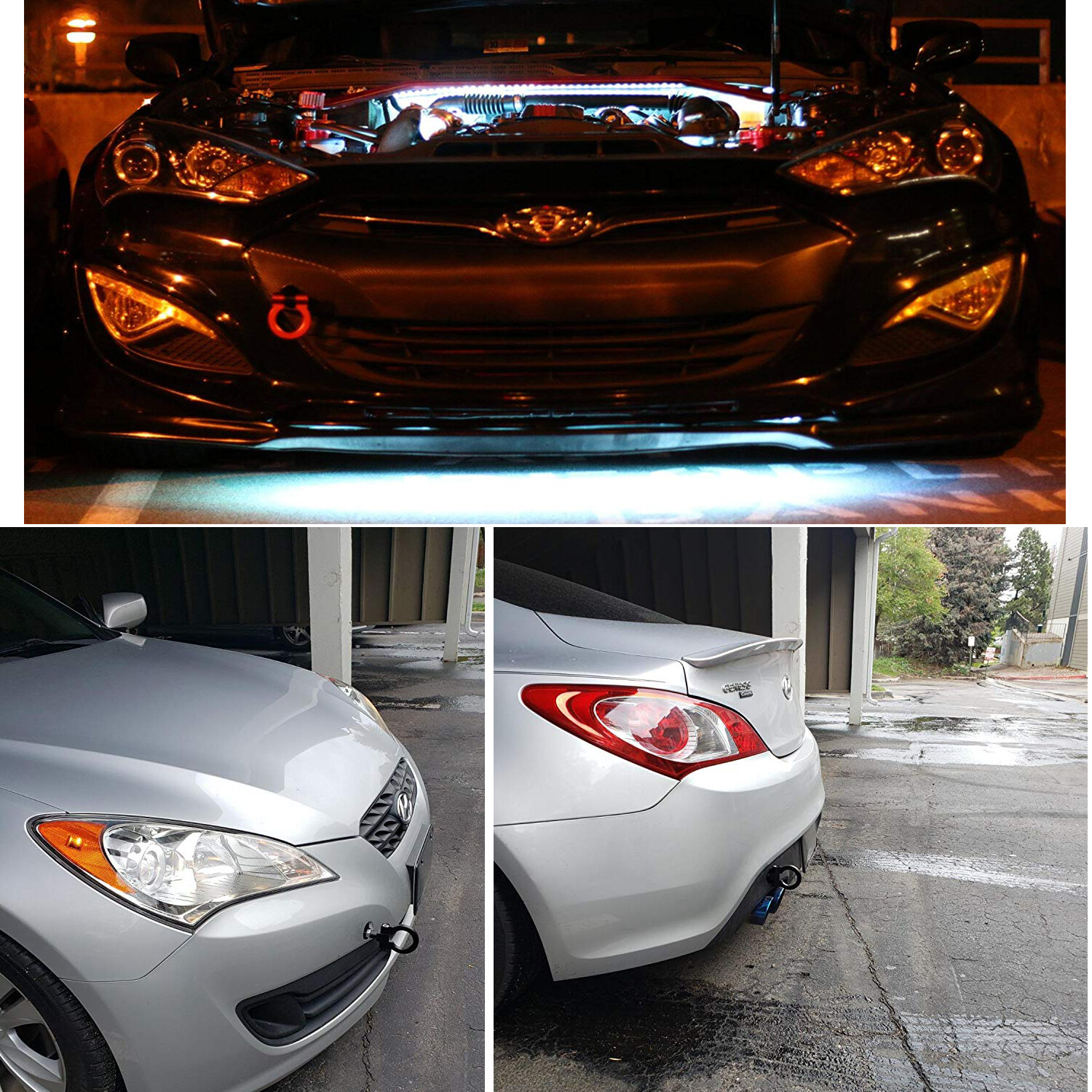 Sprots Red Foldable Loop Tow Hook Fits for Hyundai Genesis ,Veloster