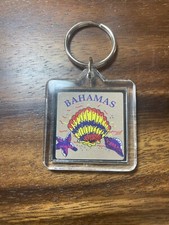 Bahamas Sea Shell Starfish Plastic Key Ring Keychain