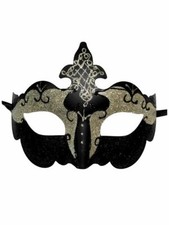 Black Silver Gold Glitter Venetian Masquerade Costume Mask Halloween Party