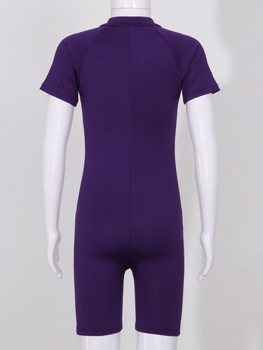 Girls One-Piece Wetsuit Swimsuit Rash Guard Swimwear Zippered Bathing Suits - Picture 38 of 38