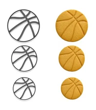 Basketball Cookie Cutter & Stamp Set – 3 Sizes (4", 3", 2")(Random Color)
