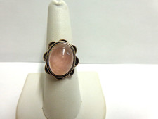 sterling silver pink quartz ring sz 8 wgt 5.7 grams tcw 5 oval cut solitaire