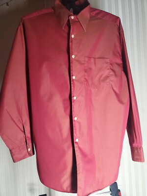 Kenneth Cole Unlisted Men's Dress Shirt Slim Fit Solid Burgundy Size 17.5  34-35 | eBay