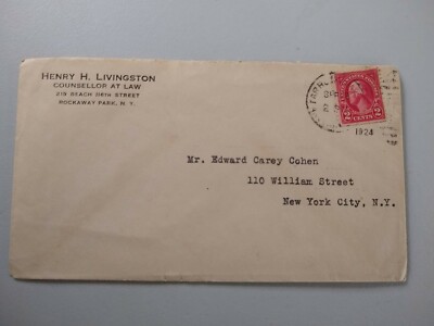 Posted Plain Letter Cover (from Rockaway Park, New York)