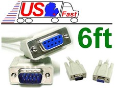 6ft DB9pin Male Female Straight Through RS232 Serial Extension Cable/Cord/Wire