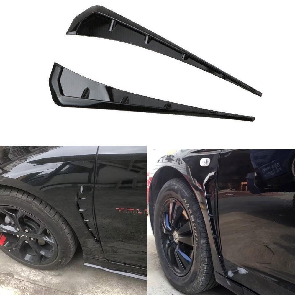 Sport Black Soft TPU Side Fender Air Vents  Wing Cover Trim Car Accessories