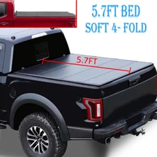 5.7FT 5.8FT 4-FOLD Truck Bed Tonneau Cover For 2009-21 Dodge Ram 1500 No Ram Box