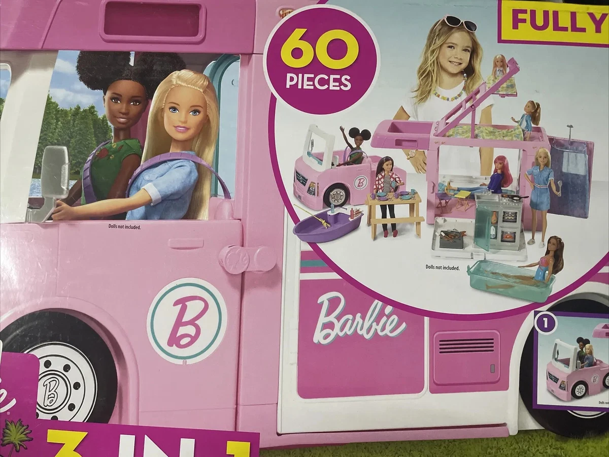 Barbie Dream Camper 3 In 1 Vehicle With Pool Accessories GHL93