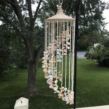 OBO MCM Shell Wind Catcher! DUAL SPIRAL SHELL Pastel 42"x11" , Beach, Resort EUC