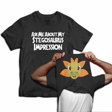 Ask Me About My Stegosaurus Impression Flip Mens T-Shirt Dinosaur Jurassic