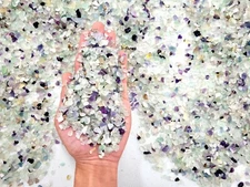 Tumbled Fluorite Crystal Chips Undrilled Gemstone Beads Bulk Natural Stones