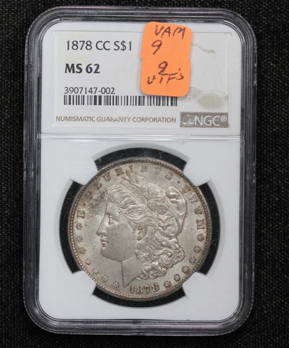 1878-CC Morgan Dollar VAM-9 NGC MS-62 2P8H
