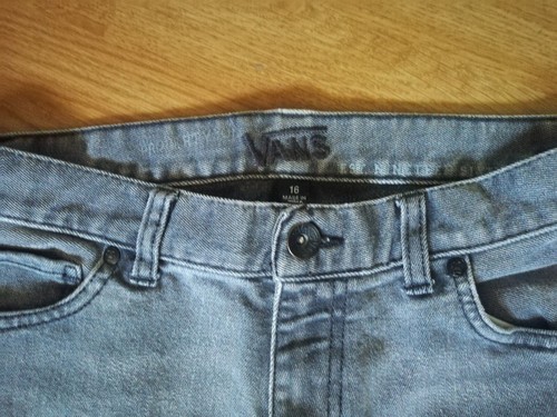 Vans Boys Denim Dark Gray Straight Jeans Regular Fit - Size 16 - Picture 2 of 5