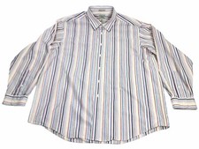 Vintage LL Bean Mens Striped 100 Cotton Button Down Shirt Long Sleeve Sz XL