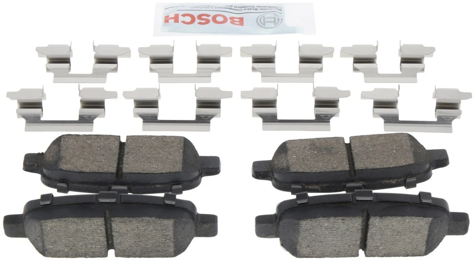Pastillas de freno traseras de cerámica QuietCast Bosch 2005-2006 Nissan X-Trail Foto 3 de 4