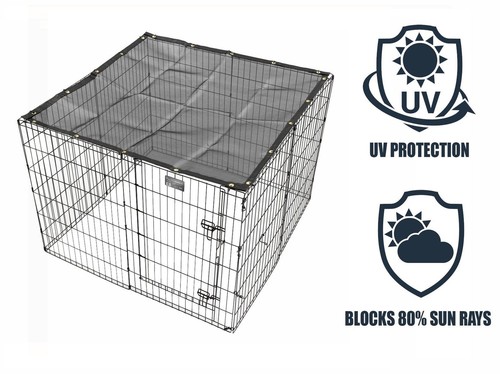 Sunscreen Top For Outdoor Dog Exercise Pen Sunblock Shade Tarp Cage Cover 4x4 - Picture 6 of 6