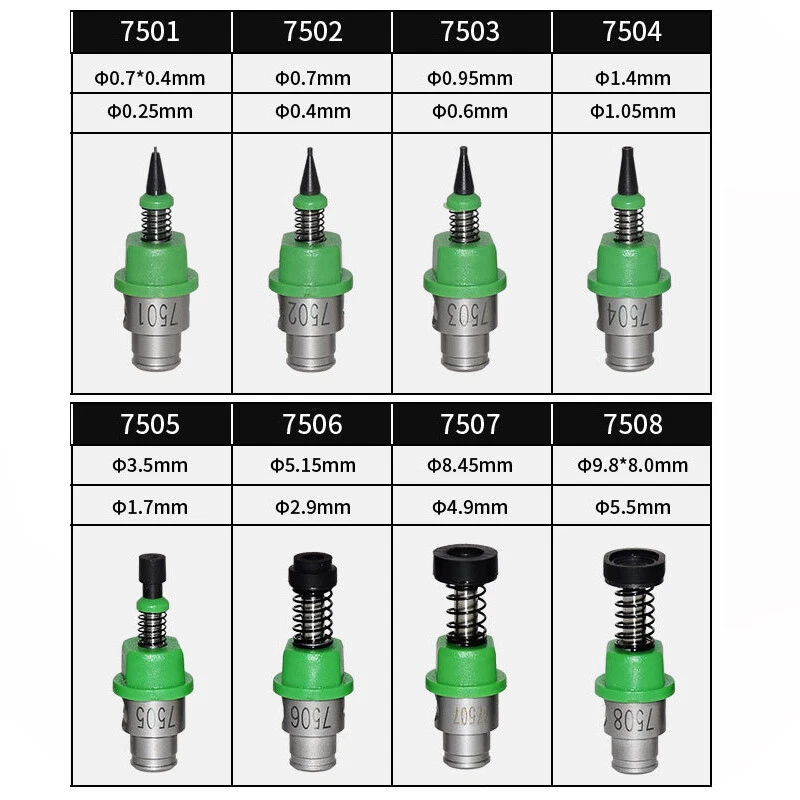 10 Pcs JUKI 7503 Nozzle RSE/RS-1 SMT Outside diameter 1mm Inside diameter 0.6mm - Image 4 of 4