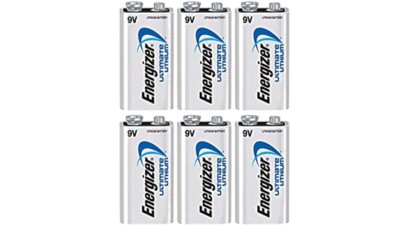 6 Energizer Ultimate Lithium 9V (9 Volt) Batteries (L522, 6LR61, 1604LC)