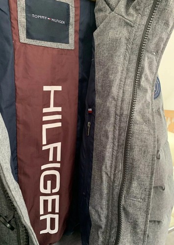 Tommy Hilfiger Mens Artic Cloth Bomber Quilted Snorkel Jacket Heather Grey Small - Picture 8 of 11