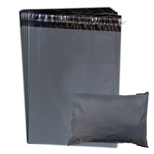 100 gemischte Versandtaschen stark grau Kunststoff Poly Post Versandtasche -5 Größen - Bild 2 von 5